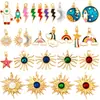 S70 Accesorios para Joyería DIY Espacio Sol Rayo Molino de Viento Luna Estrella Colgante Pequeño