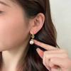 Pendientes de diseño de nicho de alta gama con sensación de lujo y perlas de champán con diamantes, pendientes de temperamento únicos y exquisitos para mujer.