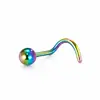Atacado de mini piercings de nariz em forma de L transfronteiriços, estoque na Amazon aço inoxidável barra reta e curva acessórios de argolas para nariz em forma de coração