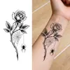 Adesivos de Tatuagem de Aranha Rosa Populares Transfronteiriços, Herbais, Duradouros, À Prova d'Água, Elegantes, Estilo Tradicional, Tatuagens Unisex para Braços e Pernas