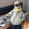 Roupas de Inverno para Meninos Jaqueta de Fleece de Coral Top Espesso Aveludado Infantil 2026 Novo Legal Bonito Roupas de Algodão para Meninos Outono e Inverno