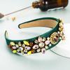 Diadema de alta gama para mujer con diamantes completos de industria pesada retro de ala ancha con viento barroco transfronterizo de Europa y Estados Unidos, incrustada con pedrería, al por mayor