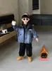 Conjunto de chaqueta acolchada de camuflaje de invierno para niños, estilo coreano, atuendo deportivo y elegante de dos piezas para niños, adecuado tanto para niños pequeños como mayores, calidad de exportación