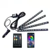Kit de Modificación de Luz Ambiental para el Suelo del Coche, LED de App Uno a Cuatro Colores Múltiples Controlados por Sonido para el Interior del Coche, Iluminación Ambiental para el Interior del Coche