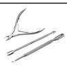 Pinzas para cutícula de uñas de punto de fábrica, empujador de acero de doble cabeza, tijeras para cutícula con púas de reparación, herramienta de pinzas de manicura y belleza para quitar uñas