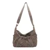 Bolsa Dulce Pequeña Floral Estilo Coreano para Mujer 2026 Bolso de Hombro de Gran Capacidad Estilo Perezoso Casual Plegado Bolso Cruzado Tipo Bollo