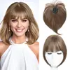 Peluca Europea y Americana Transfronteriza para Mujeres, Peluca Natural Sin Costuras Invisible para Cubrir Canas en la Parte Superior de la Cabeza, Flequillo de Peluca Invisible