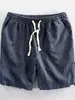 Algodão e Linho Fresco e Confortável Comércio Exterior Original Verão Masculino Respirável Linho Reto Casual Shorts Calças Cinco Pontos Tendência