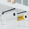 Portarrollos de Papel de Cocina sin Taladro para Debajo del Gabinete Estante Colgante para Rollos de Papel Estante de Almacenamiento Papel Absorbente de Aceite Estante de Almacenamiento para Film Transparente