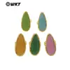 Wt-R571 Lindo e Exquisito Pedra Natural Olho de Gato Pedra Gota d'Água Banhado a Ouro 18K Grande Anel Aberto Feminino
