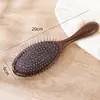 Pente com Bolsa de Ar e Pinos de Aço de Sândalo para Meninas, Pente de Massagem dos Meridianos do Couro Cabeludo, Pente de Madeira para Cabelo, Pente com Bolsa de Ar para Cabelo Liso