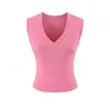 Top sexy europeu e americano com retalhos, decote V, sem mangas, para mulheres, curto, justo, de verão, versátil, peça básica da moda