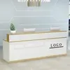 Escritorio de recepción moderno y de moda para tiendas de ropa, mostrador de bar pequeño, escritorio de recepción frontal de empresa simple