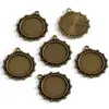 Accesorios de Joyería de Aleación DIY Diámetro Interior de 20 mm Piedra de Tiempo Base Redonda Colgante Decorativo para Collar C88