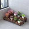 Suporte de Flores para Varanda, Suporte de Flores Carbonizado para Exterior, Vaso de Madeira, Caixa de Flores de Camada Única para Pátio, Prateleira de Parede, Prateleira de Artesanato Doméstico, Outros