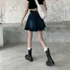 Falda vaquera para mujer, primavera y verano, estilo americano, retro, cintura alta, azul oscuro, estilo Spice Girl, línea A, falda plisada, falda corta, falda de nicho.