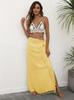 Ropa Europea y Americana Suministro Transfronterizo Falda de Playa con Tirantes y Borlas y Falda Sexy de Una Pieza Asimétrica 705