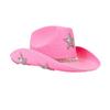 Sombrero Vaquero de Diamantes de Imitación Negros con Estrella de Cinco Puntas, Día de la Independencia, Estrella de Cinco Puntas de Diamante Negro Brillante, Sombrero Vaquero Brillante