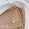 [Acero de Titanio] Lazo de Amor Lleno de Diamantes, Temperamento Lujoso Ligero, Precioso Collar de Diamantes Completos para Mujer, Cadena de Clavícula de Acero de Titanio Más Fácil de Combinar