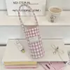 57141 Bolsita para Taza Acolchada de Tela a Cuadros, Bolso de Mano, Bolsa para Taza de Agua, Antiescaldaduras, Suave y Portátil, Bolsita para Taza de Bebida Definitiva
