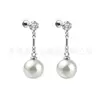 Brincos de Argola Jiangtai F136 de Titânio com Zircônia e Pérola, Joias para Piercing Corporal de Liga de Titânio G23, Brincos de Pino