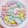 Cuentas de caramelo de color crema sólido de alta calidad con galvanoplastia UV, agujero recto, cadena para teléfono móvil hecha a mano, material con cuentas, accesorios de joyería