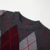 Exportação Transfronteiriça Roupas Femininas Outono e Inverno 2025 Estilo Europeu e Americano Jacquard Xadrez Diamante Suéter de Tricô de Manga Longa para Mulheres M6360