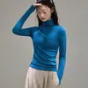 Camisa Base Gola Alta Térmica Eucosil Elegante 260g com Forro de Lã para Mulheres, Camiseta de Manga Longa Outono e Inverno com Design de Ombro Normal