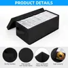 Caja de Almacenamiento para CDs Negra Contenedor de Almacenamiento de Tela No Tejida Gran Capacidad Plegable Portátil con Tapa Almacenamiento de Discos de Vinilo Personalizado