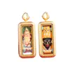 Colgante Mini Thangka Estilo Xizang 1X3 Pintado a Mano con Oro, el Dios de la Riqueza Colgante Thangka Zaki Ram Collar Venta al por Mayor