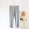 Calças de pijama femininas modais primavera/verão casual calças cortadas soltas bolso alto elástico cinto calças femininas usáveis