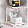 Estante de Almacenamiento para Cocina, Arrocera Eléctrica, Horno de Microondas, Mesa de Almacenamiento Integrada, Capa Superior, Estante de Almacenamiento Multifuncional para Ollas Eléctricas