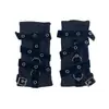 Guantes de moto de medio dedo negros personalizados estilo punk metalero europeo y americano Harajuku, estilo funcional moderno para hombres y mujeres