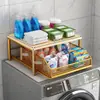 Estante de almacenamiento para lavadora, de carga frontal o de carga superior, para gabinetes de baño, encima del inodoro, para uso doméstico, balcón y almacenamiento de secadora