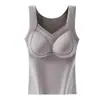 Chaleco Calentador de Auto-Calentamiento de Grafeno para Mujer con Encaje Sin Sujetador Otoño/Invierno Engrosado para Dama con Copa Integrada Top Cálido
