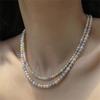 Novo Colar de Pérolas Cor Shijia Imitação Feminino Alto Padrão Nicho Moda Exquisito Versátil Elegante Corrente de Clavícula Empilhada