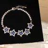 Pulseira Oval Estrela Sombria Zircônia Colorida com Design Único, Pulseira Minimalista e Estilosa para Mulheres
