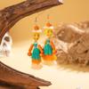 Pendientes Europeos y Americanos Transfronterizos Originales de Calavera con Borla y Cuentas de Semilla, Pendientes Personalizados Creativos de Flor de Halloween