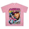 Camiseta de Manga Corta Estampada de Chris Brown Hip Hop Retro Americano Marrón Algodón Pesado Lavado Vintage Camiseta Moderna