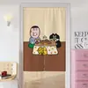 Cortina de Puerta de Dibujos Animados para Uso Doméstico, Cortina Divisoria de Dormitorio, Cortina Divisoria de Cocina y Baño, Cortina de Tela sin Taladro, Media Cortina