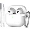 Estuche protector para auriculares Airpods de 3.ª generación, estuche de silicona para auriculares Bluetooth de Apple, bolígrafo de limpieza, estuche para auriculares con hebilla de montañismo.