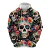Suéter com Capuz Masculino Outono Halloween Transfronteiriço Impressão 3D Casual Caveira Masculina Outlet de Fábrica