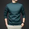 Suéter de punto dropshipping transfronterizo para hombre, cuello medio alto, nueva moda casual otoño e invierno, color liso, camisa base cálida, ropa para hombre