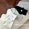 Meias Brancas Respiráveis de Malha para Mulheres, Estilo Fino para Primavera e Outono, Algodão Puro Sem Costura Estilo College, Combinadas com Sapatos de Couro Pequenos, Meias Curtas com Bordado de Coração
