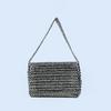 Bolso de Solapa Hecho a Mano Personalizado de 24 Estilos Nuevos, Bolso Tejido con Cuentas para el Hombro, Bolso de Cuentas de Monedas Casual y Versátil, Bandolera