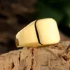 Anillo de Acero de Titanio Fundido de Moda Personalizado Anillo de Acero Inoxidable Pulido Geométrico para Hombres y Mujeres Anillo de Dedo al por Mayor