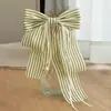 Grampo de Cabelo Listrado com Laço Estilo Coreano Retrô com Design Assimétrico, Presilha de Cabelo Versátil com Toque de Luxo e Acessório de Cabelo Elegante para Mulheres