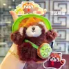 Lindo Llavero de Peluche de Panda Rojo de Escape Colgante Creativo para Mochila de Pareja Muñeco de Máquina Expendedora Regalo Venta al por Mayor