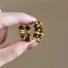 Aretes Redondos de Resina Estilo Maillard Pendientes de Temperamento de Lujo Ligero Moda de Nicho Versátiles Pendientes al por Mayor para Mujer