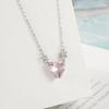 Collar de Diamante Rosa Amor 2022 nuevo fresco dulce chica colgante cadena de clavícula Diamante simple otoño e invierno suéter